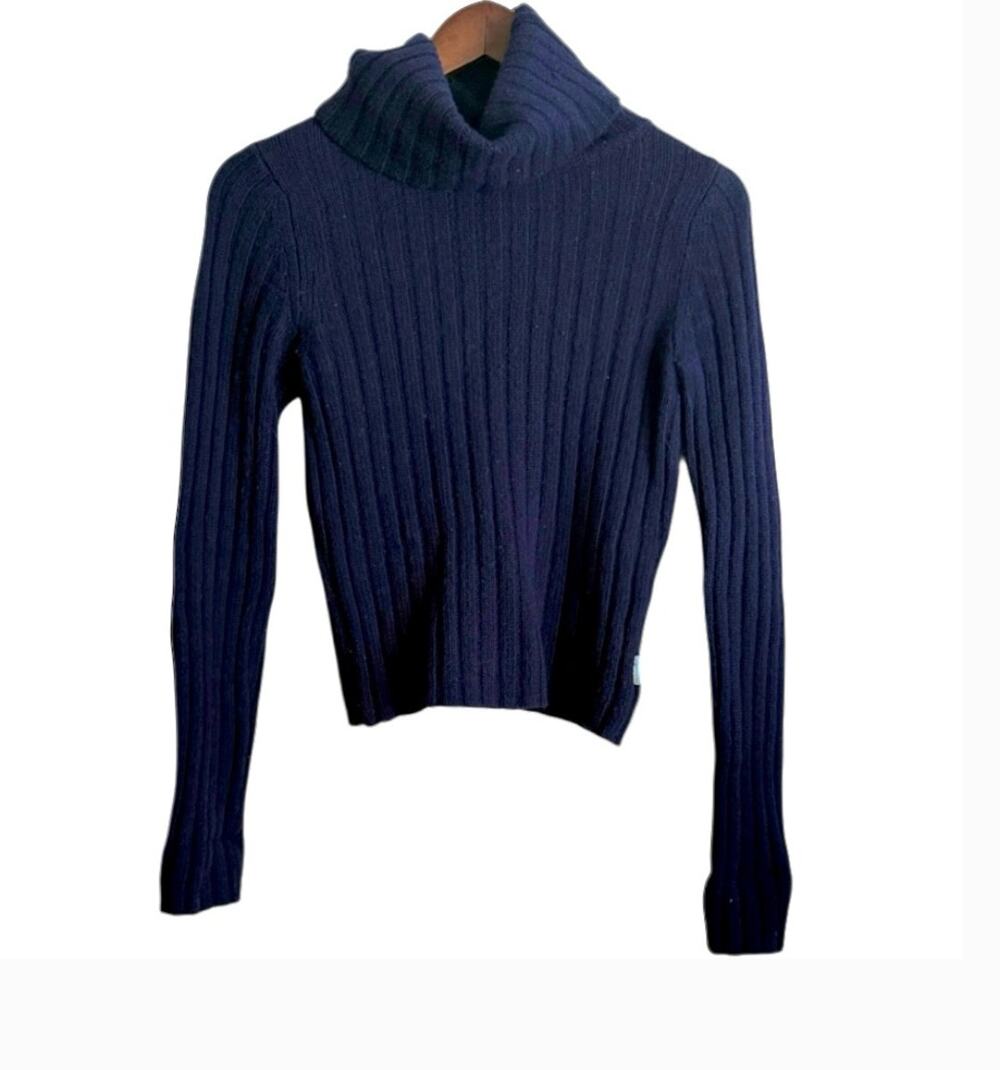 Abercrombie & Fitch Blue Lambswool Turtle Neck Sweater Sz M